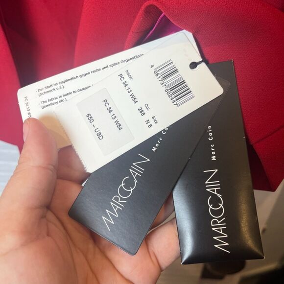 MARC CAIN • Red Blazer w/ Sash Belt (removeable) • Size US 14 (N6) - Picture 3 of 10